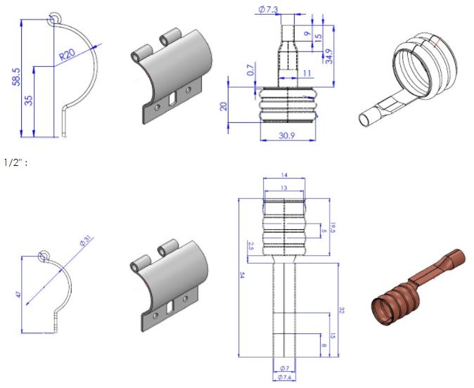 Grounding Kits FI, 7⁄8" , 1⁄2 "